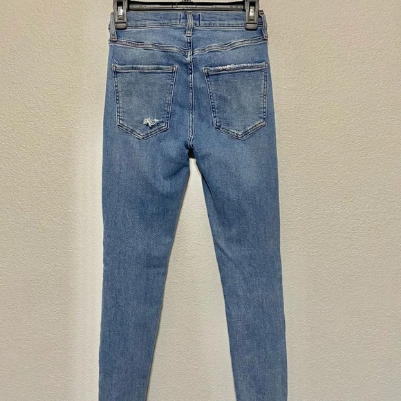 Agolde Light Wash Distressed Destroyed Hem Jeans Size 26 - Picture 4 of 8